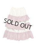 MOMA【furifuri Tiered skirt】Ivory × ギンガムred