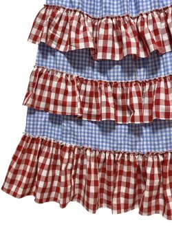 画像2: MOMA【furifuri Tiered skirt】ギンガムmizuiro × red