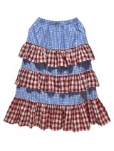 MOMA【furifuri Tiered skirt】ギンガムmizuiro × red