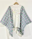 画像1: SALE30%off ¥17600→¥12320 MOMA・ Starry sky poncho Tee(white Tee × チェックgreen)