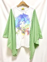 画像: SALE30%off ¥17600→¥12320 MOMA・Jimi Hendrix poncho Tee(white Tee × ギンガムgreen)