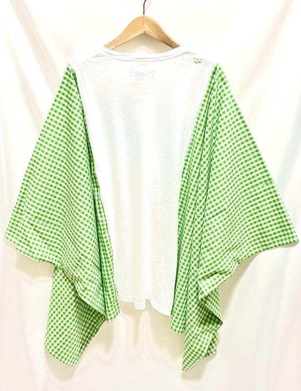 画像4: SALE30%off ¥17600→¥12320 MOMA・Jimi Hendrix poncho Tee(white Tee × ギンガムgreen)